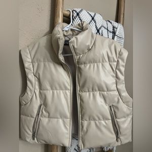 ZARA Faux leather cropped vest